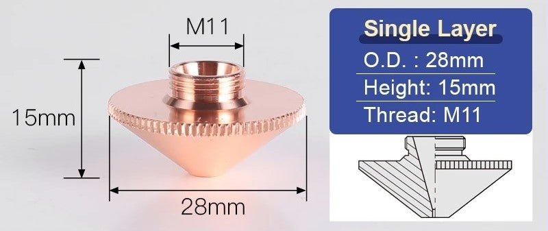 Laser Cutting Nozzle - 1.2mm - 10 Pack