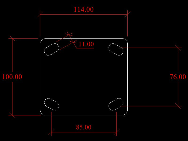110mm x 114mm Castor Base Plate x 4