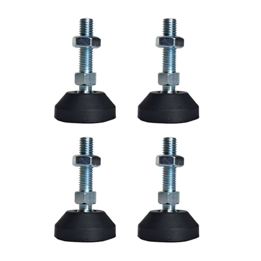 1400kg Rated Adjustable/Levelling Feet (ZINC PLATED) - 40mm Base, M10 Thread, 65mm Height (Set of 4)