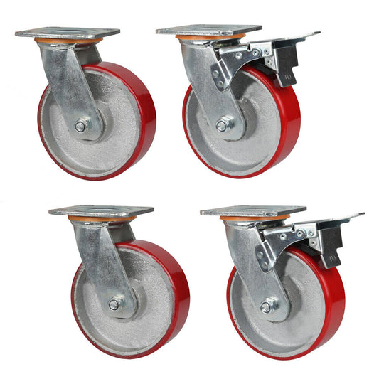 1800kg - Set of 4pcs 150mm (6") Extra Heavy Duty Swivel Castor