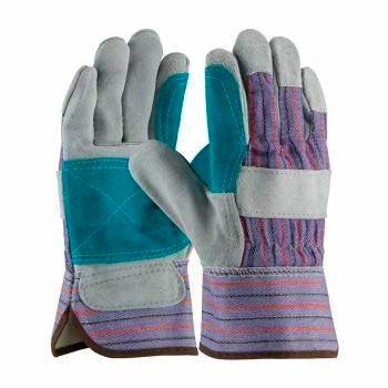 Candy Stripe Split Leather Safety Gloves (Set of 12 Pairs)