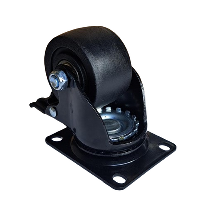 1200kg - Set of 4pcs, 75mm (3") Swivel Brake Low Profile Castors