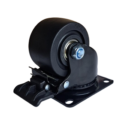 1200kg - Set of 4pcs, 75mm (3") Swivel Brake Low Profile Castors