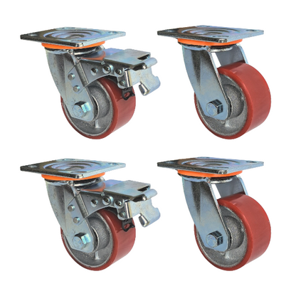 1200kg - Set of 4pcs 100mm (4") Extra Heavy Duty Swivel Castor
