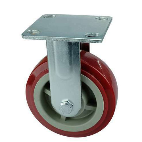 450kg - Urethane Castor - 6" 150mm - Fixed Plate