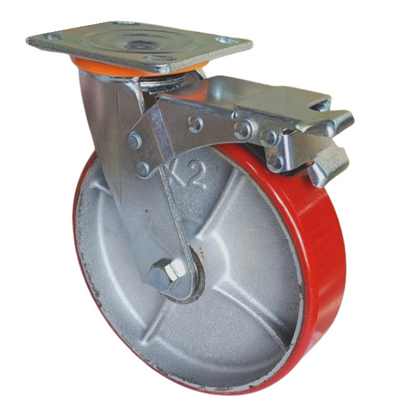 2000kg - Set of 4pcs 200mm (8") Extra Heavy Duty Swivel Castors