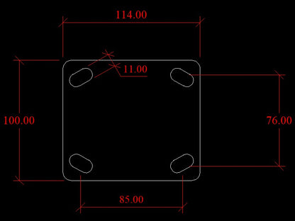 110mm x 114mm Castor Base Plate x 4