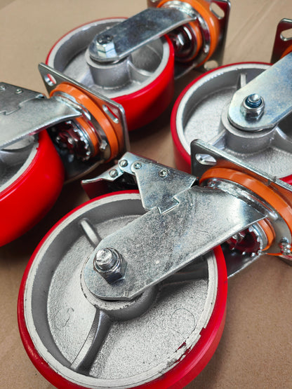 1200kg - Set of 4pcs 100mm (4") Extra Heavy Duty Swivel Castor