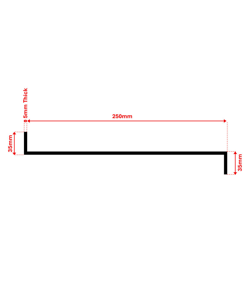 Stair Tread/Step - 5mm Checker Plate - 600mm Long