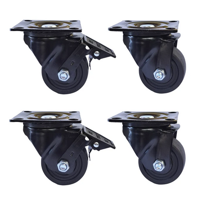 2400kg - Set of 4pcs, 75mm (3") Swivel Low Profile Castors