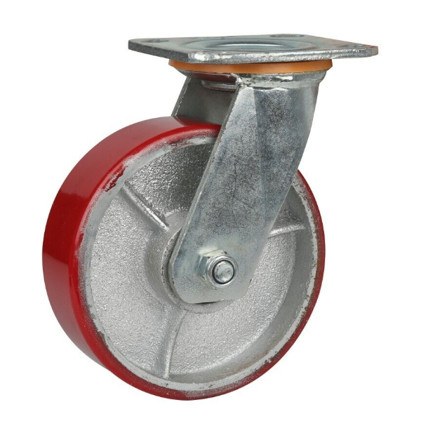 450kg - Urethane/Iron Castor - 6" 150mm - Swivel Plate