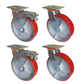 2000kg - Set of 4pcs 200mm (8") Extra Heavy Duty Swivel Castors