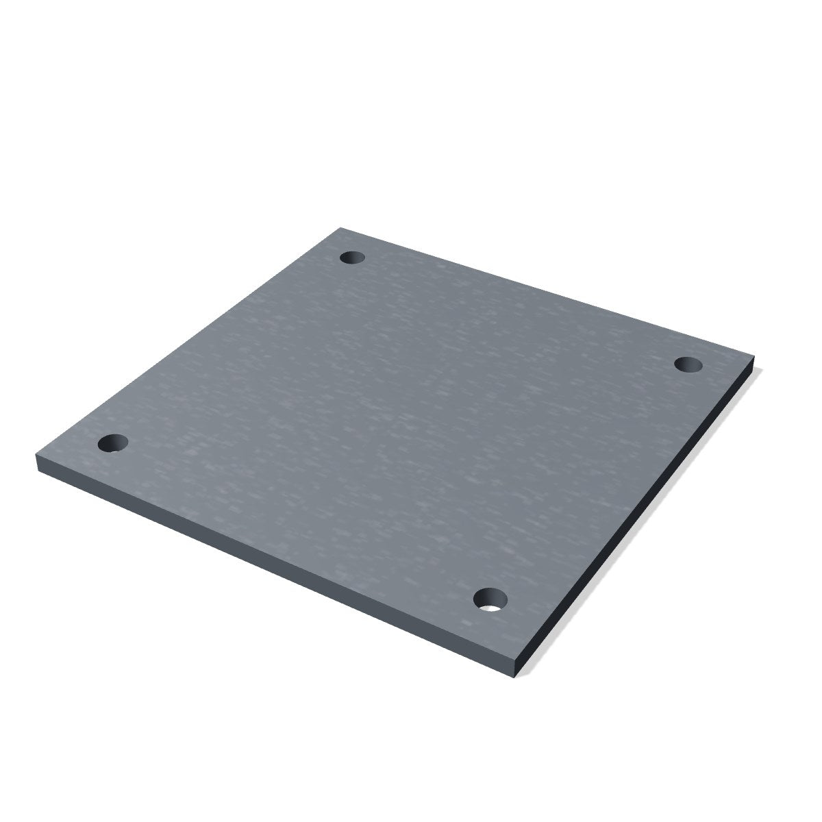 250 x 250 x 10mm steel base plate with 4 holes