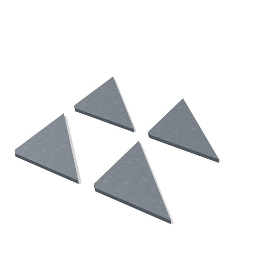 Set of 4 triangular steel gusset plates