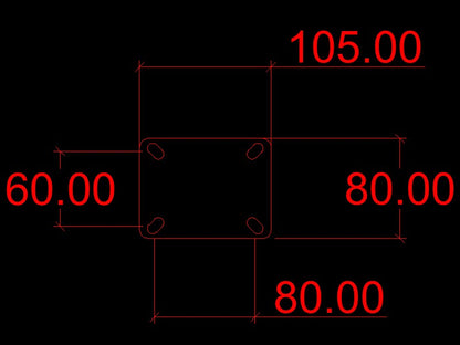 105mm x 80mm Castor Base Plate x 4 - EZY STEEL