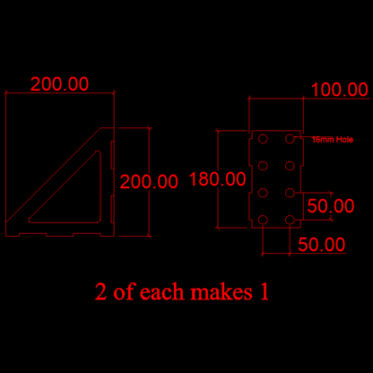 Welding Bench Square/Fab Square - 200mm - 100mm Wide - EZY STEEL